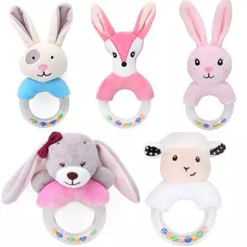 QWZ Лидер продаж, милые детские погремушки, игрушки-кролики, плюшевые детские игрушки с героями мультфильмов, игрушки-кровати для новорожденных 0-24 месяцев, развивающие игрушки, овцы, медведи, колокольчики