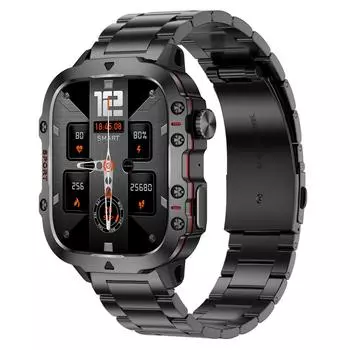 QX11 умные часы 1,96 дюйма большой экран HD Bluetooth вызов SOS голосовой помощник для мужчин и женщин умные часы спортивный фитнес-трекер чёрный