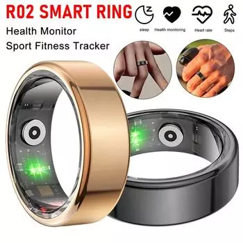 R02 Smart Ring Health Tracker 5.0 Bluetooth-совместимый IP68 и 3ATM Водонепроницаемый мультиспортивный режим Носимый для Android для IOS 8 чёрный