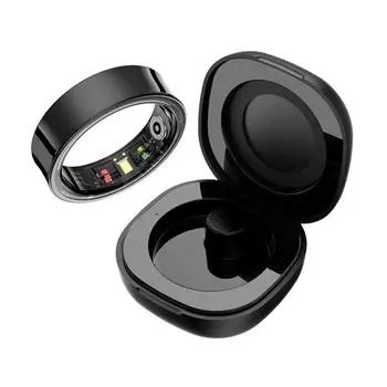 R09 Smart Ring Men Women with Charging Case,Heart Rate Blood Oxygen,Skin Temperature Monitor,5ATM Waterproof For Android IOS 8