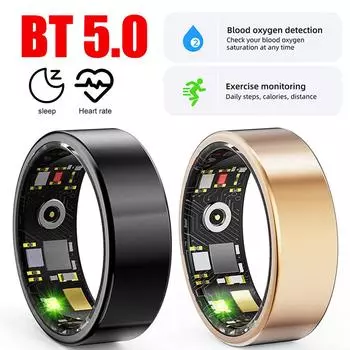 R11M Smart Ring BT 5.0 Heart Rate Health Sleep Monitoring IP68 Водонепроницаемый Multi Sports Modes Titanium Steel Shell Ring 2025 Новинка