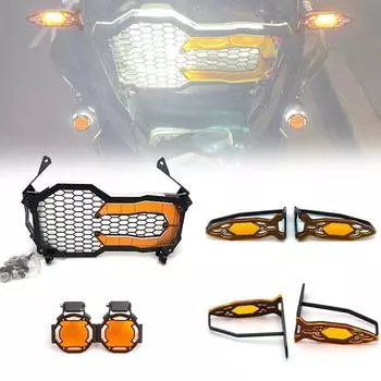 R1200GS R1250GS фара противотуманный указатель поворота защита головы мотоцикла передняя задняя лампа защитная крышка для BMW R 1200GS 1250GS Fog Light Orange