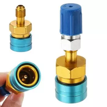 R1234YF Автомобильный кондиционер, зарядка переменного тока, быстроразъемное соединение, разъем адаптера шланга синий/золотистый