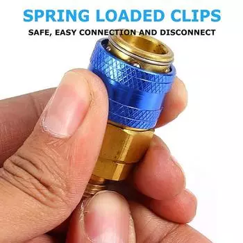 R134A Low High Auto Car Quick Coupler Connector Латунные адаптеры Автомобильный кондиционер Хладагент Регулируемый манометр коллектора переменного тока