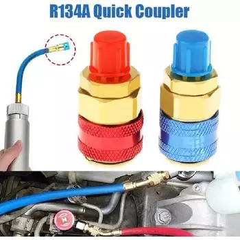 R134A низкая высокая сторона автомобильный разъем для быстрой смены навесного оборудования латунные адаптеры кондиционер хладагент регулируемый коллектор переменного тока