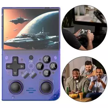 R35 Plus портативная игровая консоль 64 ГБ 3,5-дюймовый IPS экран портативная эмуляторная консоль 3000 мАч 10000+ игр подарок для мальчиков и девочек оранжевый