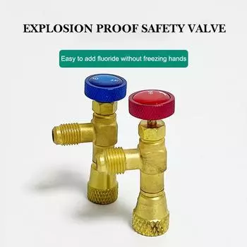 R410A R22 Жидкостный предохранительный клапан Кондиционер Хладагент Воздух 1/4 Адаптер Ремонт Безопасность Фтор И Инструменты Кондиционирование X6E3