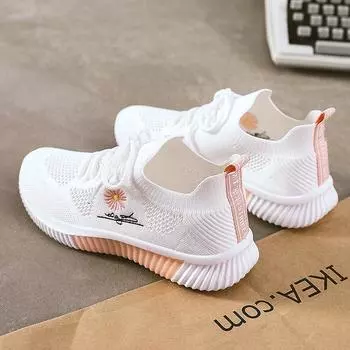 R7750-RF20, белые туфли, женские летние новые универсальные спортивные туфли в корейском стиле с полой сеткой, дышащая сетка 35