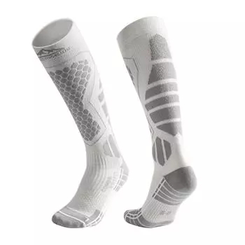 R# Лыжные носки Компрессионные шерстяные носки Уютные нескользящие толстые носки Дышащие для победы Wool style белый