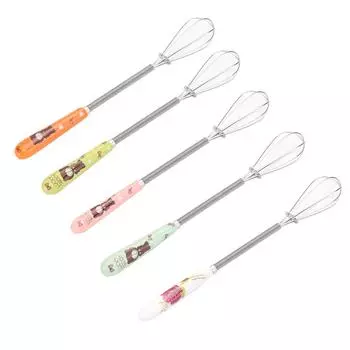 R# Multi-function Ceramic Handle Manual Egg Stirring Whisk Rotary Kitchen Gadget оранжевый
