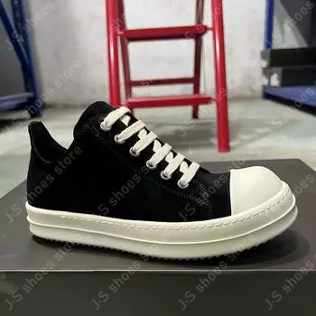 R-o Design Black Suede Low Top Shoe Geobasket High Quality Men Sneaker Women Casual Shoes Cow Suede Retro Lace Up Sneakers 34
