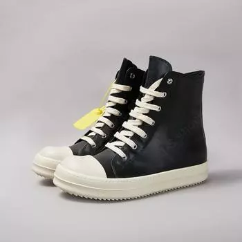 R-o Genious Black Leather High Top Shoe Geobasket Quality Men Boots Zipper Women Sneaker Casual Shoes Classic Design Ankle Boot 34