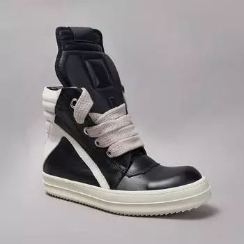 R-o Men Shoe Black Leather Boots Outoor High Top Casual Shoes Jumbo Laces Cowhide Sneaker Zipper Women Sneakers Flat Ankle Boot 34