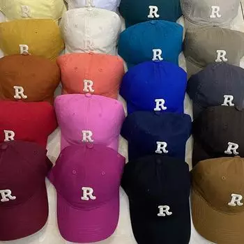 R стандартные мягкие верхние буквы корейская версия универсальная бейсболка модная мужская и женская летняя универсальная кепка знаменитости Интернет весна и осень 56-59cm adjustable