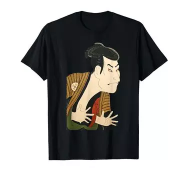 Раб Онидзи Эдобей В исполнении Ониджи Отани III Актер Кабуки Ониджи Отани III Шараку Японское искусство Тосюсай Шараку Отани Футболка Укиё-э чёрный
