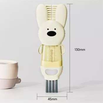 Rabbit 3-In-1 Cup Lid Brush Lid Brush Mug Brush Crevice Cleaning Brush Bottle Brush розовый