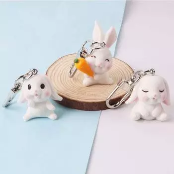 Rabbit Bag Trinket Resin Car Pendant Key Chain Pendant Rabbit Key Chain Key Rings Keyring Ornaments C