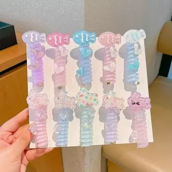 Rabbit Cartoon Bubble Braided Head Rope Hair Band Telephone Line Hair Rope Horsetail Weaving style1