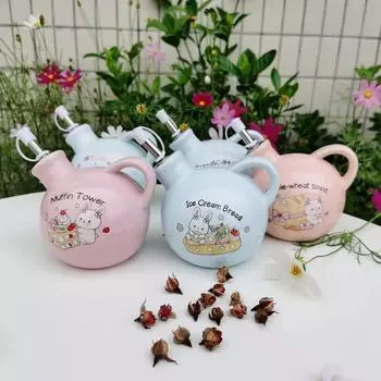 Кролик керамический горшок для масла, уксусный горшок, флакон для ароматического масла, герметичная портативная бутылка для приправ, 300 мл, симпатичная корейская бутылка для соевого соуса