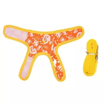 Rabbit Clothes Harness Leash Polyester Pumpkin Pattern Halloween Rabbit Vest with Hook and Loop for S