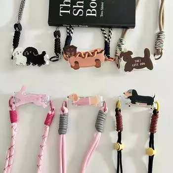 Rabbit Crossbody Phone Back Clip Dog Phone Stand Back Clip Lanyard Mobile Phone Hanging Rope Pink Rabbit