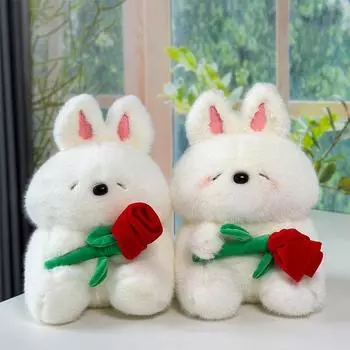 Rabbit Doll Plush Toy Valentine s Day Gift Love Veil Rabbit Doll Large Size Grab Doll Color random delivery