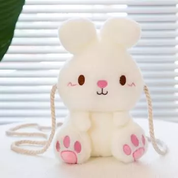 Rabbit Fresh Plush Fashionable Children Crossbody Bag Girl Coin Purse Kids Gift