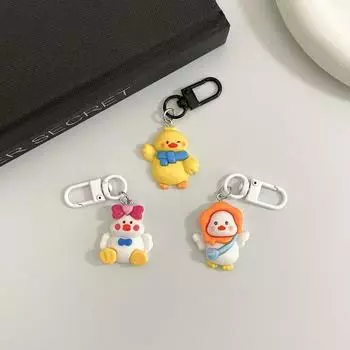 Rabbit Happy Duck Keychain Simulation Cartoon Doll Keychain Little Yellow DuckKeyring Kids Style B