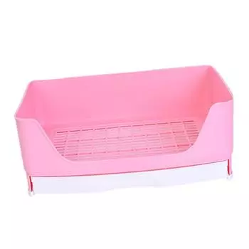 Rabbit Litter Box Portable Non Slip Bottom Pan Bunny Potty Trainer Corner for Chinchillas Ferrets Small Animals Pet Accessories синий