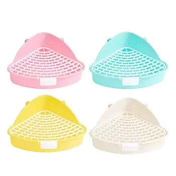 Rabbit Litter Pan Animal Potty Trainer Bunnies Corner Toilet Box for Ferret Hamster Dragon Cat Guinea Pig Dutch Pig Supplies