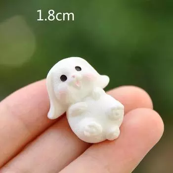 Rabbit Miniature Figurines Cartoon Cute Creative Moss Landscape Rabbit Figurines Mini Doll Products Rabbit Ornament Resin