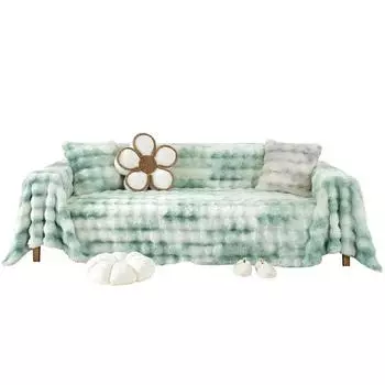 Rabbit Plush Sofa Towel Winter Anti-slip Sofa Cover New Anti-cat Scratch Winter Warm Sofa Cushion All-inclusive 180*130cm