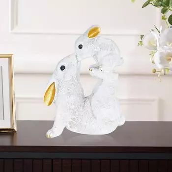 Rabbit Statue with Rabbit Baby Playing Showpiece for Home Decor Showpiece Feng Shui Vastu Items for Good Luck, Wealth and Vastu Animal Decorative