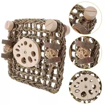 Игрушка Кролик Игрушки Морская Свинка Коврик из Травы Гамак Кролик Натуральная Сосна Плетеная Кровать Хомяк