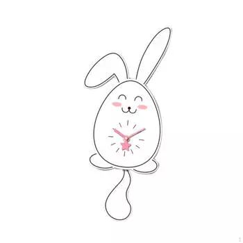 - Настенные часы в виде кролика, подвесные часы с качающимся хвостом, акриловый орнамент, бесшумные Style A