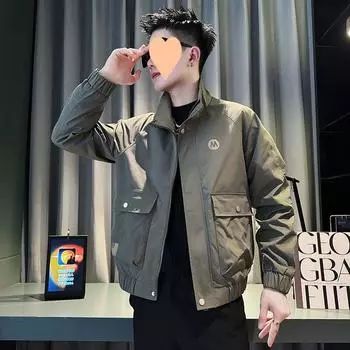 Рабочая куртка мужская, красивая короткая куртка мужская, новый стиль, мужские повседневные топы на весну и осень M