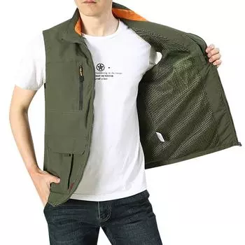 Рабочая куртка Мужской жилет Мужская карманная свободная куртка M