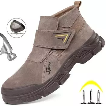 Рабочая обувь для сварщиков, защитные ботинки со стальным носком, мужская и женская неубиваемая обувь, мужская защитная обувь, противоскользящая, устойчивая к проколам рабочая обувь 36