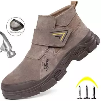 Рабочая обувь для сварщиков, защитные ботинки со стальным носком, мужская и женская неубиваемая обувь, мужская защитная обувь, противоскользящая, устойчивая к проколам рабочая обувь 36