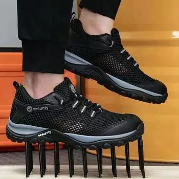 Рабочая обувь Мужская противоударная, устойчивая к проколам, стальная подошва, кевларовая защитная обувь Легкая мужская обувь Рабочая обувь 35