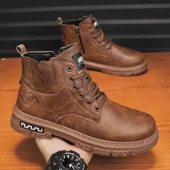 Рабочая обувь Мужские ботинки Мужская обувь Платье Booty Мужские ботинки на высоком каблуке Ботильоны Рабочая и защитная обувь Коричневые ботинки Повседневные кроссовки 39