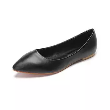 Рабочая обувь на мягкой подошве Женские черные остроносые балетки Неглубокие удобные повседневные туфли Роскошная дизайнерская обувь Zapatos De Mujer 43 34 чёрный