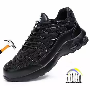 Рабочая обувь с защитой от проколов и стальным носком. Нескользящие рабочие кроссовки. Удобная защитная рабочая обувь. Промышленная защитная обувь. 37