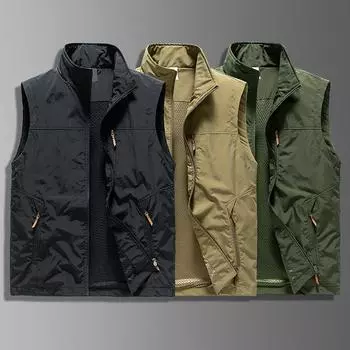 Рабочая одежда для рыбалки жилет мужской весна-лето новый американский функциональный жилет жилет воротник-стойка свободная куртка M