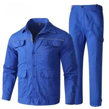 Рабочая одежда для улицы Мужские костюмы Весна и осень Износостойкая противообрастающая рабочая защитная одежда Костюмы XXXXL синий