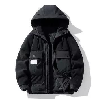 Рабочая одежда Ollie с капюшоном, пара, зимняя ветрозащитная куртка с утолщенным бархатом, верхняя часть M