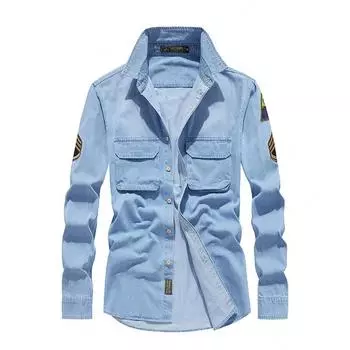 Рабочая рубашка мужская куртка осень новая свободная японская ретро повседневная рубашка с длинными рукавами для мужчин M