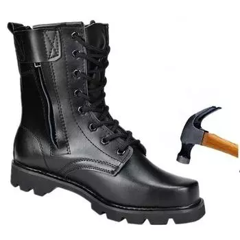 Рабочая защитная обувь для мужчин Высококачественные мужские мотоциклетные ботинки на платформе, нескользящие ботильоны для улицы, модные кожаные мужские ботинки, новые 37 чёрный