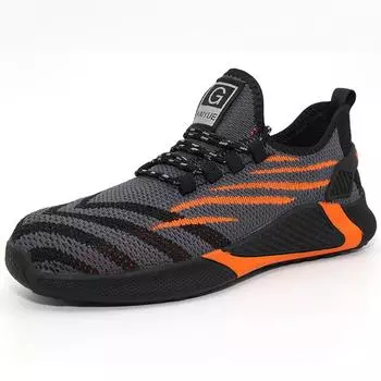 Рабочая защитная обувь Мужские ботильоны Ботинки мужские рабочие дышащие легкие ботинки противоскользящие износостойкие тканые рабочие ботинки Fly Woven 46 синий