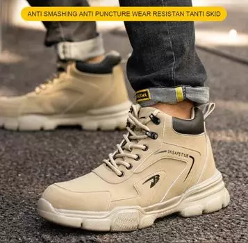 Рабочая защитная обувь Мужские защитные ботинки Противоударные противоударные рабочие ботинки Кроссовки со стальным носком Мужские рабочие ботинки Неразрушаемая обувь больших размеров 46